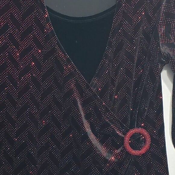 NEW Notations Women's Medium Crossover Blouse with decor - Picture 7 of 8